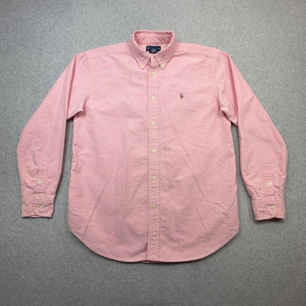 Ralph Lauren Oxford Shirt Youth Large 16 Pink Long Sleeve Button Cotton Women